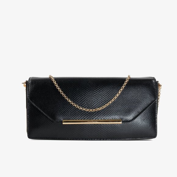 Salvatore Ferragamo Black Evening Bag with Gold Frame - Picture 2 of 11